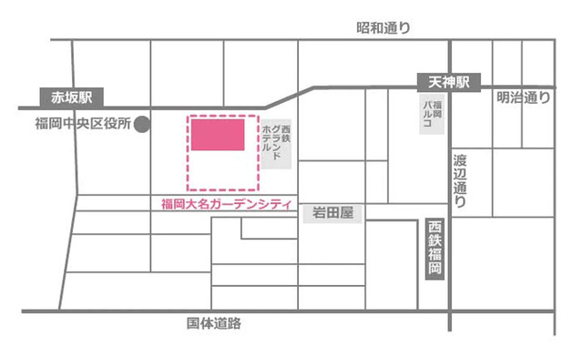 福岡大名ガーデンシティパークのマップ