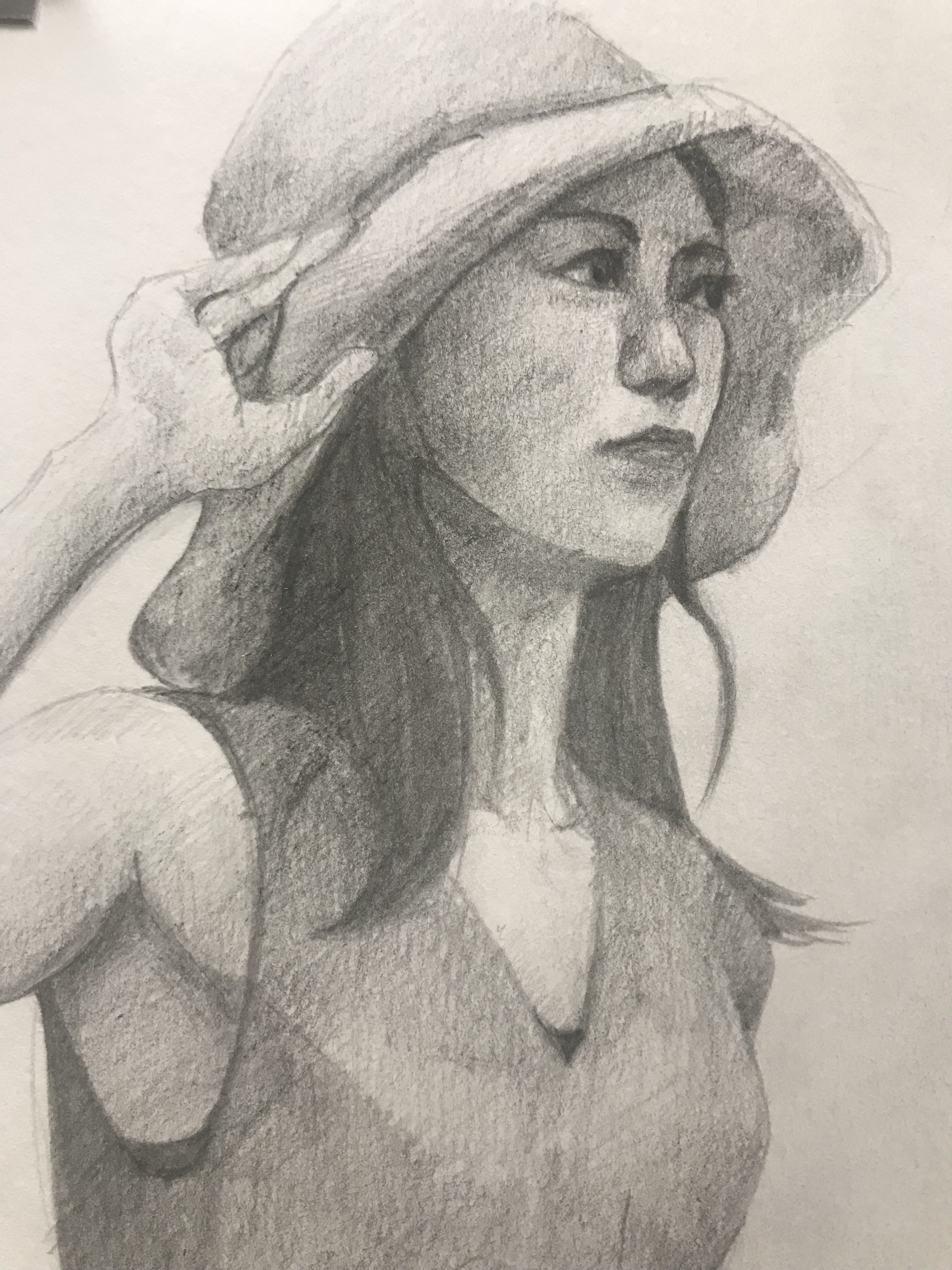 デッサン活動記録19年6月9日 日 うつくしい人物画午後の部 モデルひかり 洋服 ふくさんの晴天 クロッキー日和