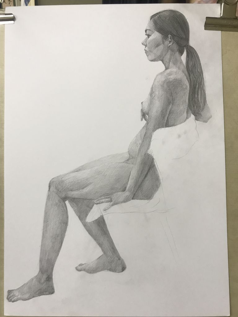 デッサン活動記録17年8月6日 日 たのしい人物画 モデルシトロン ふくさんの晴天 クロッキー日和