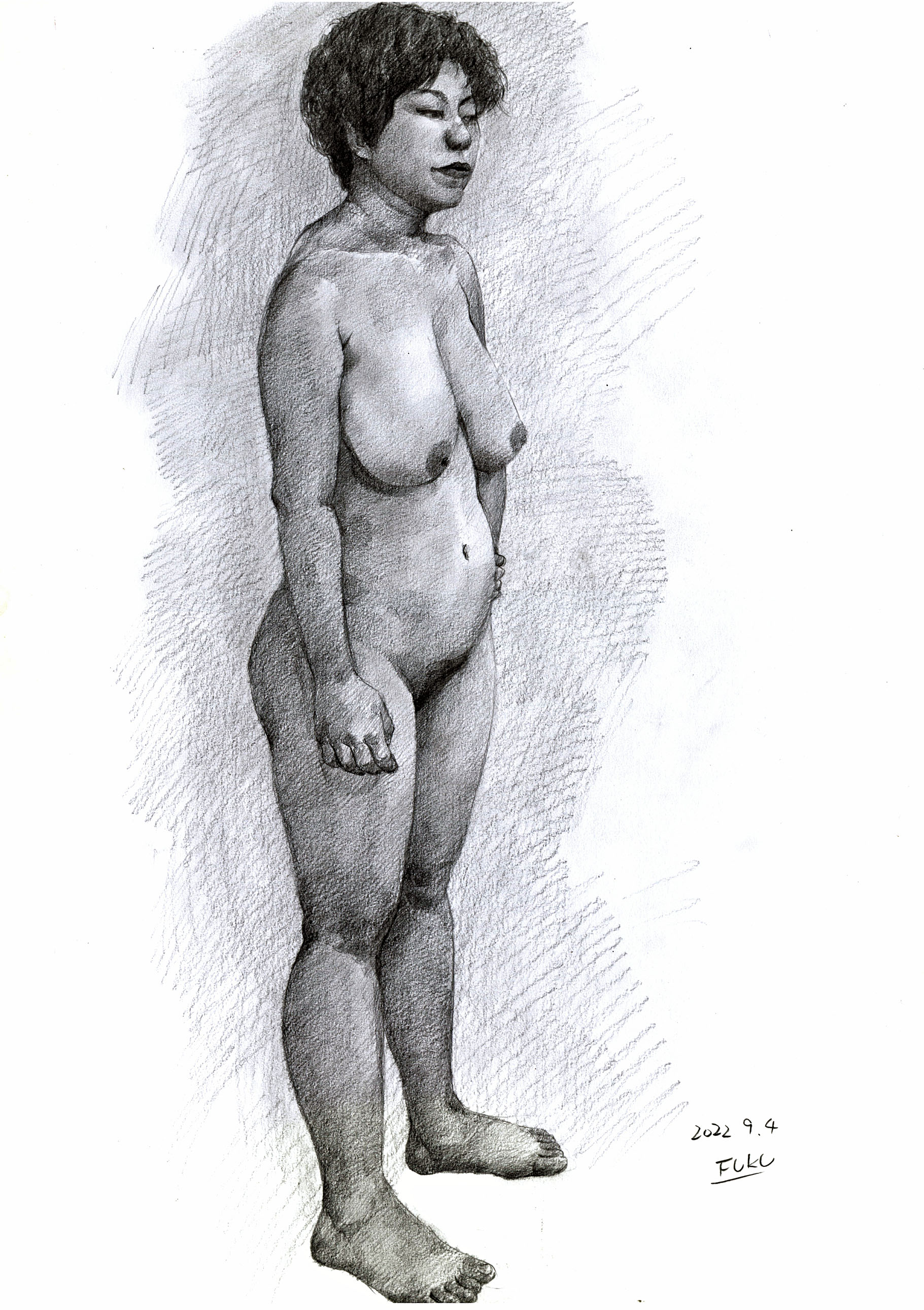 裸婦デッサン - 絵画/タペストリー