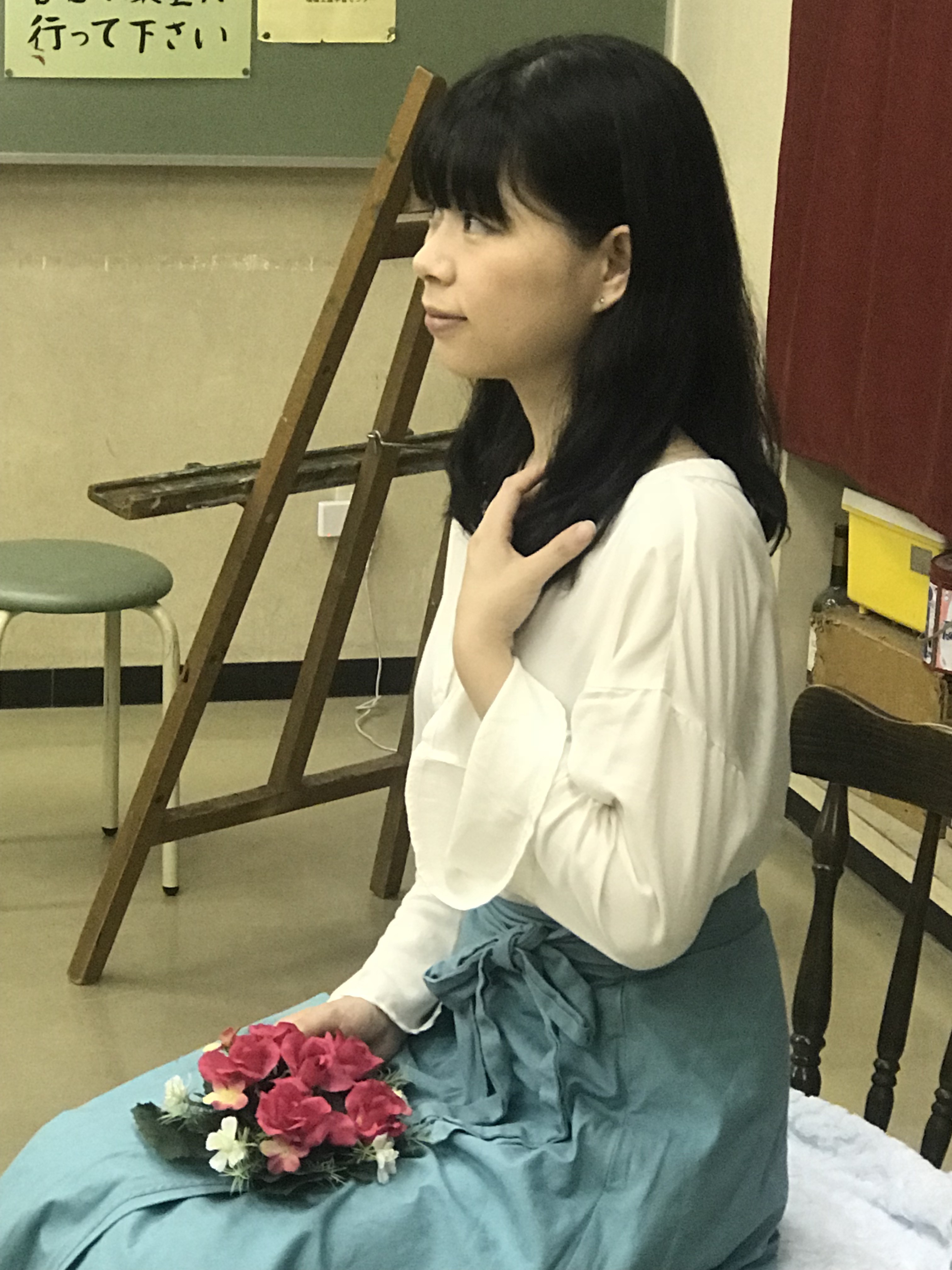 デッサン活動記録18年7月26日 木 たのしい人物画 モデルルチル 着衣 ふくさんの晴天 クロッキー日和