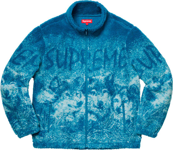 supreme wolf fleece jacket black