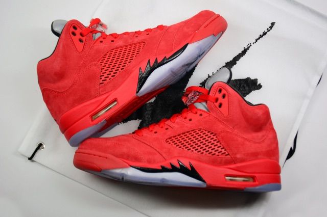 retro 5 suede red