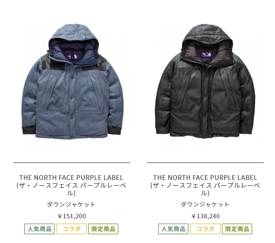the north face purple label mountain down leather jacket