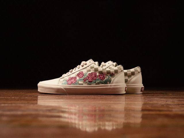 vans old skool dx rose embroidery