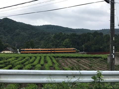 崎平の近くでビスタカーと並走