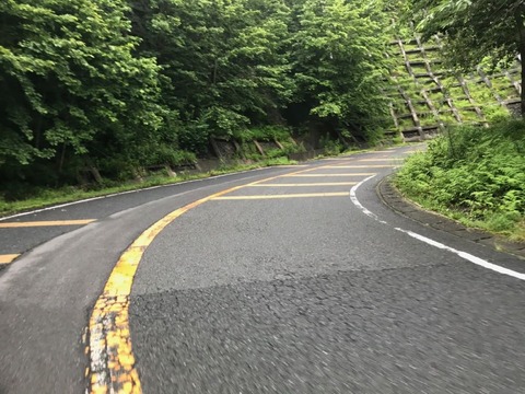 峠に差し掛かると、一気に道の様相は変化