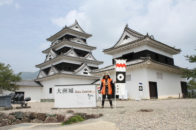大洲城と大洲城案内人田苗さん