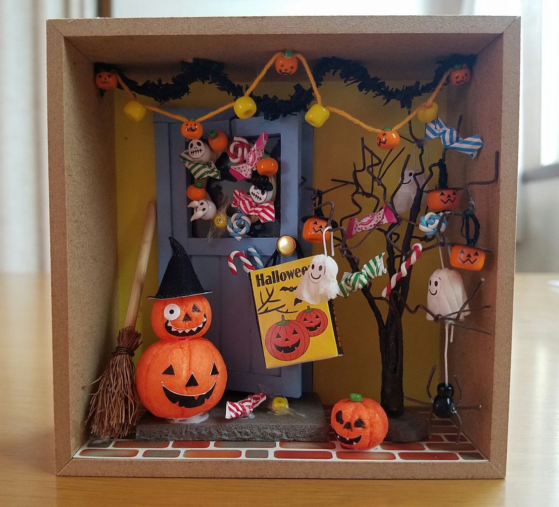 ミニチュア】ハロウィン額縁ポスター2枚セット✽handmade-