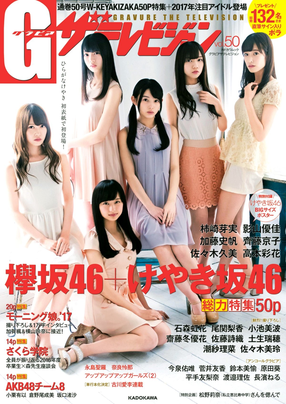 けやき坂46 柿崎芽実、影山優佳、加藤史帆、齊藤京子、佐々木久美、高