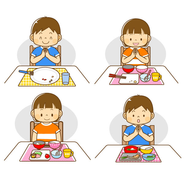 クリップアート ごちそうさま をする子どものイラスト 子供と動物のイラスト屋さん イラストレーターわたなべふみ のブログ