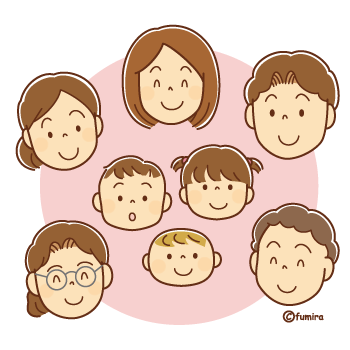 こどもと大人たちのイラスト350