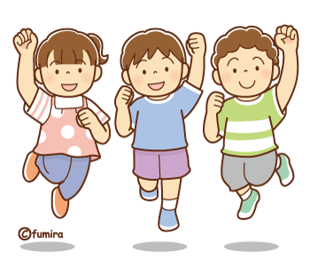 ジャンプするこどもたちのイラスト350