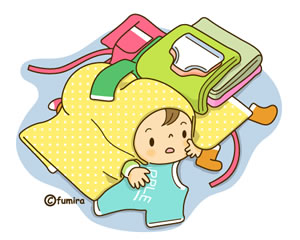 洗濯ものと赤ちゃん