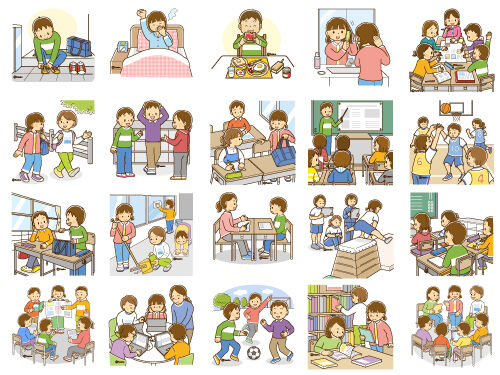 小学校高学年の子どもたちのイラスト500