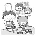 ホワイトデー(モノクロイラスト)
