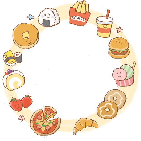 食べ物の輪のイラスト500