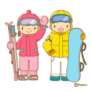 スキー・スノーボードのイラスト