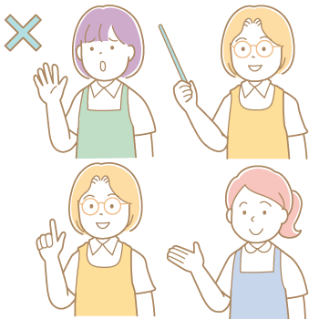 エプロンをかけた女性シンプルイラスト