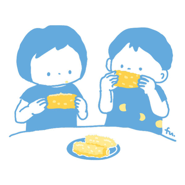 オリジナル おやつの日のイラスト 子供と動物のイラスト屋さん イラストレーターわたなべふみ のブログ