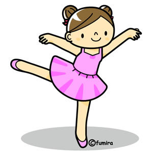 バレエを踊る子供のイラスト