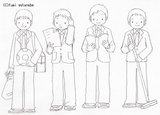男子中学生イラストラフ