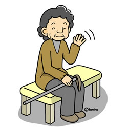 体調のいい老婦人のイラスト