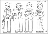 男子中学生のイラスト線