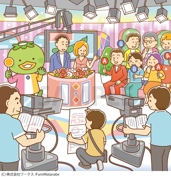 難問まちがい探し・テレビ局イラスト