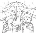 Childrenholdingumbrella_line_s