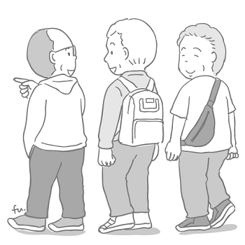 おさんぽするおじいちゃんたちラフ