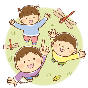 クリップアート トンボを追いかける子どものイラスト 子供と動物のイラスト屋さん イラストレーターわたなべふみ のブログ