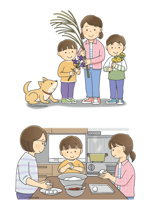 お月見(ススキ・桔梗・菊_お団子作り)
