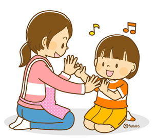 先生と遊ぶ女の子のイラスト