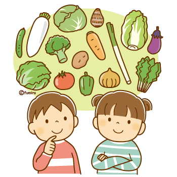指定野菜とこどものイラスト350