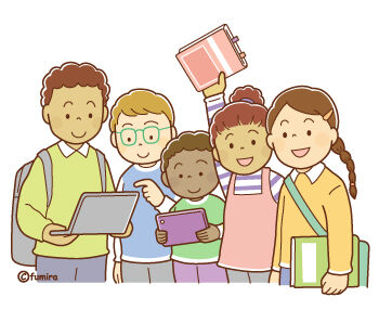 いろいろな国の子どもたちのイラストカラー350