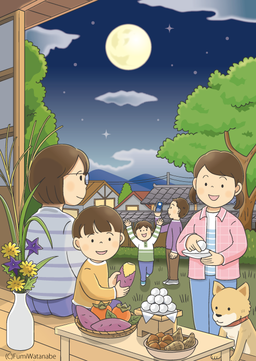 お月見のイラスト