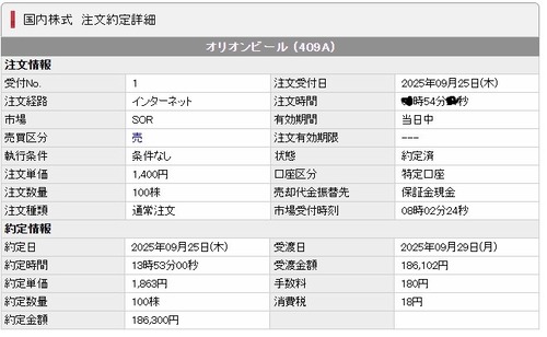 ★IPO★ 409A  オリオンビール    売却結果！