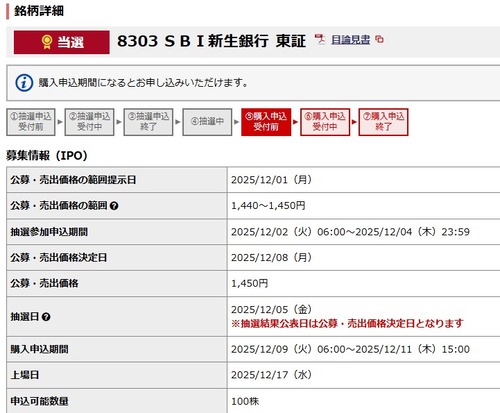 ★IPO★ 8303   SBI新生銀行   抽選結果！＆今日の４コマ漫画！！