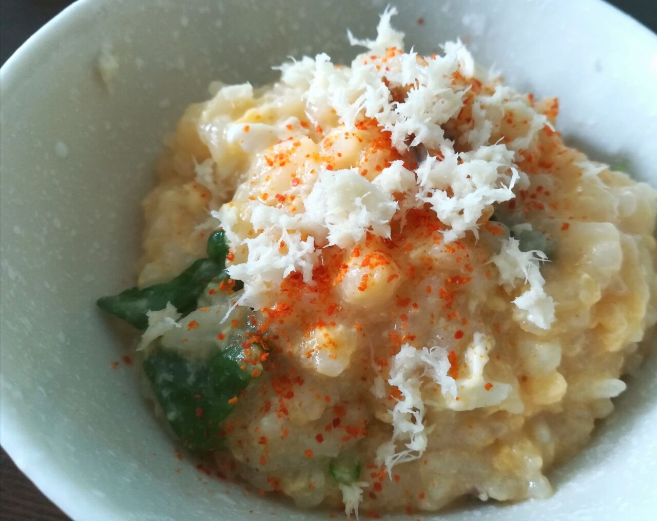 蟹雑炊も山わさびで食べた 美味しい合う 節約ライフを楽しまなきゃ