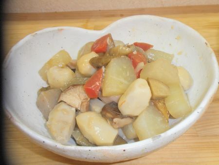 塩こうじで根菜の重ね煮