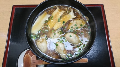 近江家：①牡蠣そば1000円180106