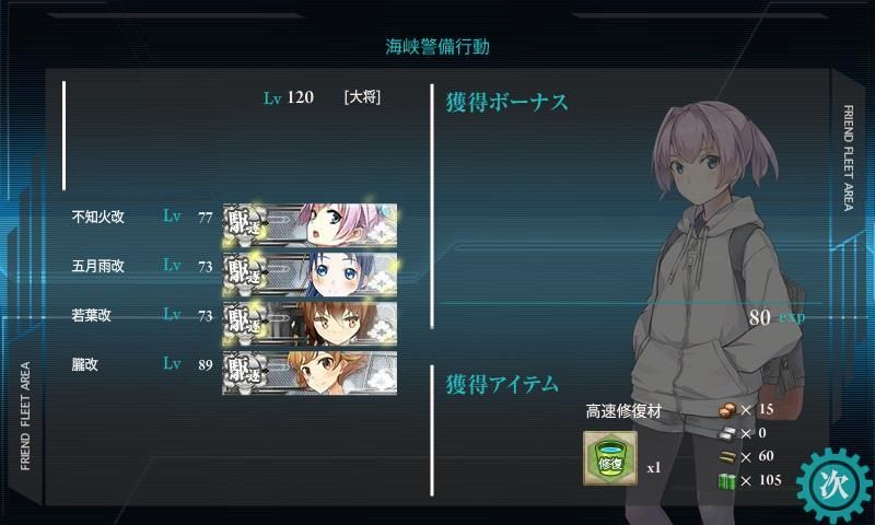 艦これ 海峡警備行動 キラ3隻で大成功を安定させたい ぬるい艦これ泊地