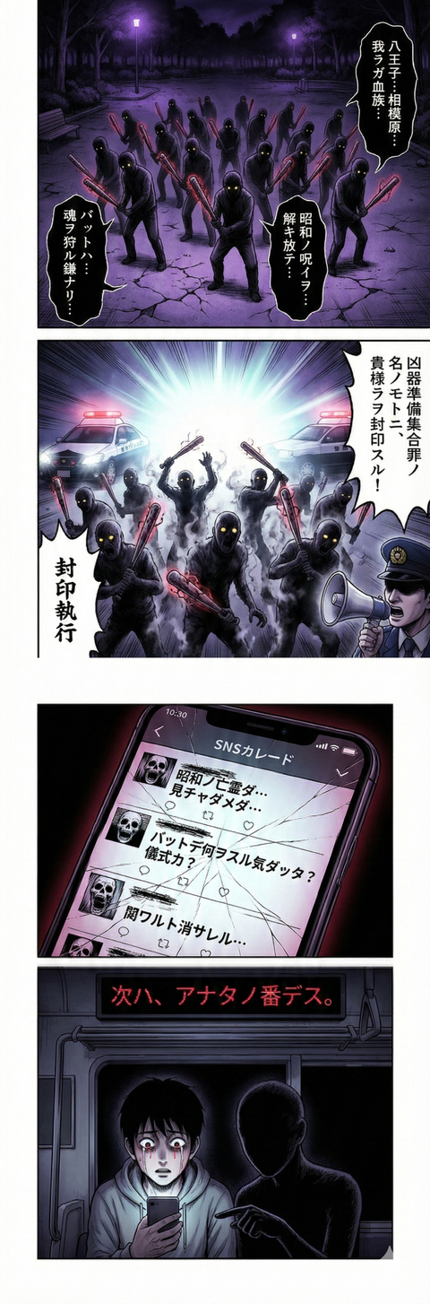 金属バットを持って集合した奴ら 逮捕