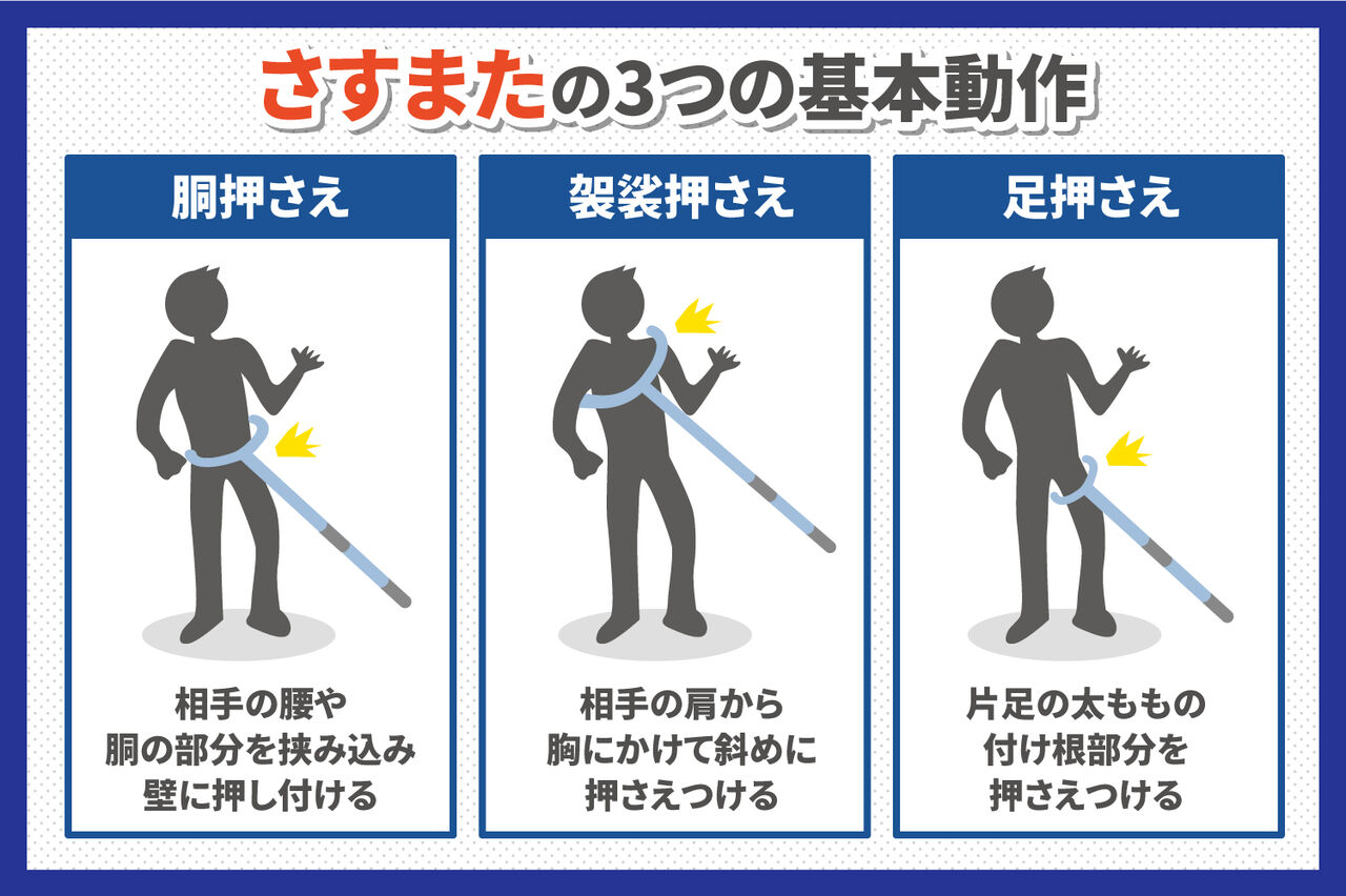 さすまた「ケルベロス」注文殺到　軽量化の「弁慶」や手足を封じる「不動」もあるよ！