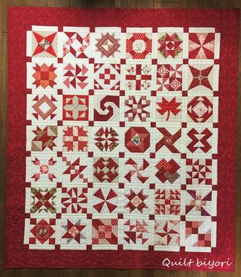 柄選び素敵な12cmのサンプラーパターン＆赤のサンプラーキルト