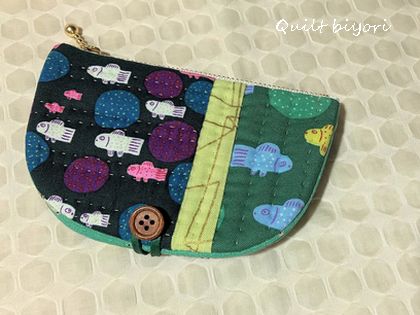 2点セット ヨーヨーキルト ファスナーポーチ＊ハンドメイド