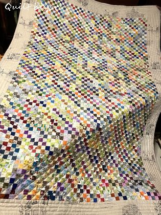 ハンドメイド キルトパッチワーク 四角つなぎタペストリー