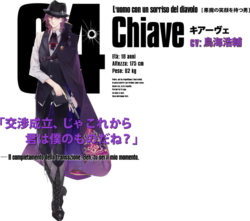 クリミナーレ Vol 4 キアーヴェcv 鳥海浩輔 Anime Goods Collection クリミナーレ Vol 4 キアーヴェcv 鳥海浩輔 Anime Goods Collection