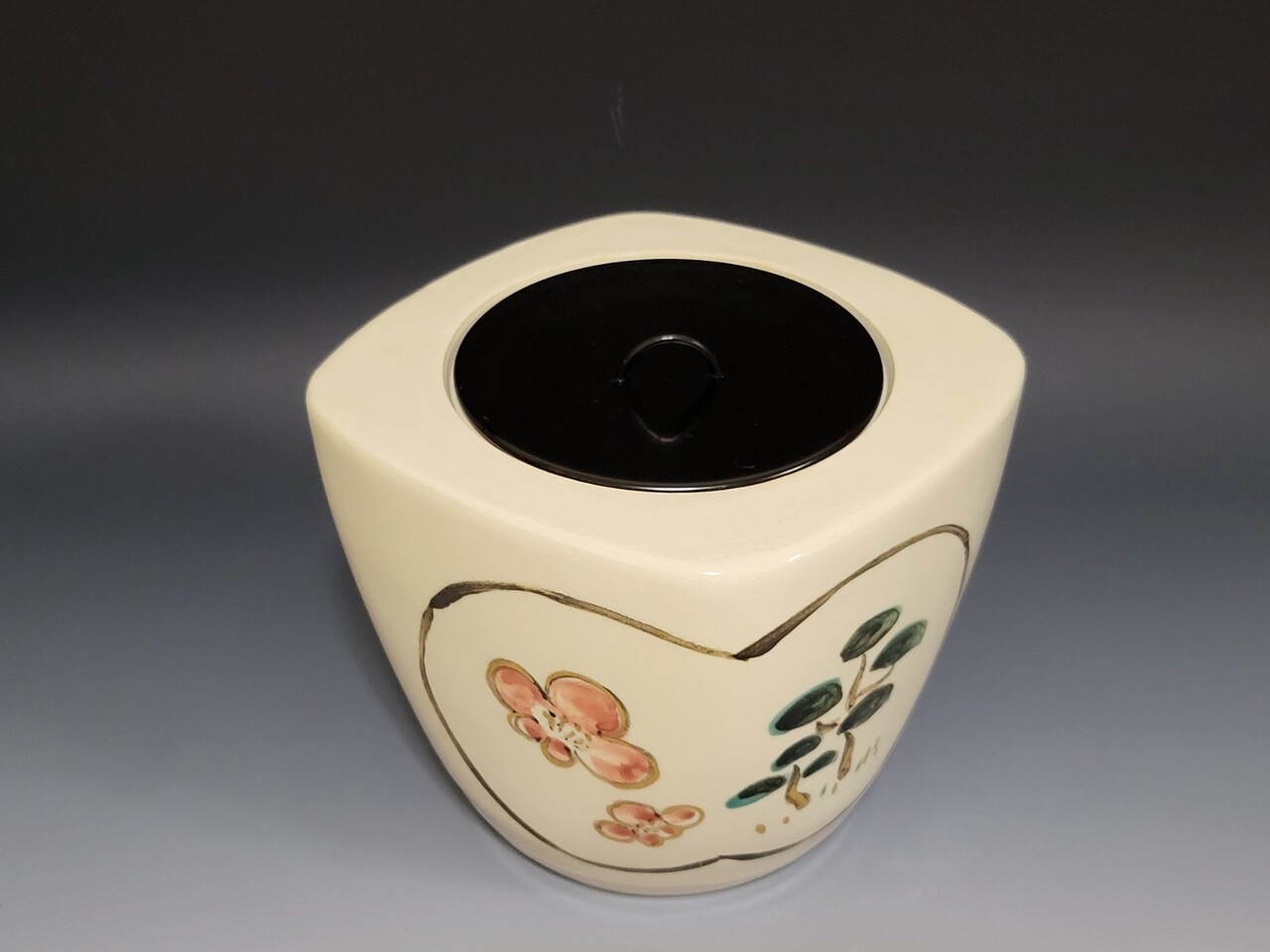 茶道具 水指 松竹梅紋 桃山窯 NO310 松竹梅水指 : 茶道具商 山美